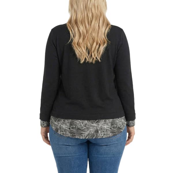 Plus Size NY Collection Long Sleeve Two In One Sweater