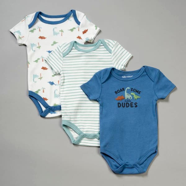 Baby Boy (NB-9M) baby views(R) 3pk. Roar Some Bodysuits - image 