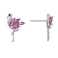 Sterling Silver Pink Cubic Zirconia Flamingo Stud Earrings - image 1