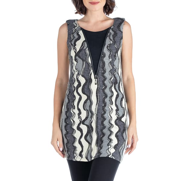 Womens 24/7 Comfort Apparel Modern Print Extra Long Tunic Top - image 