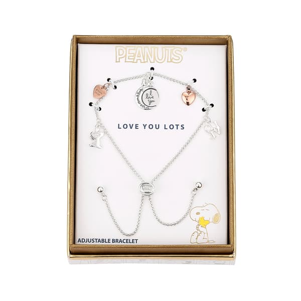 Shine Peanuts Snoopy To the Moon & Back Charm Adjustable Bracelet