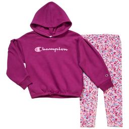 Girls (4-6x) Champion® Hoodie & Floral Leggings Set