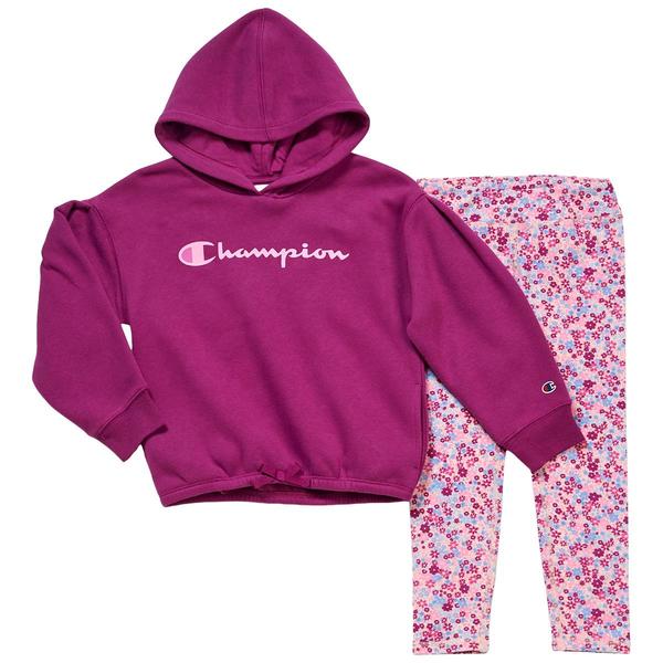 Girls (4-6x) Champion® Hoodie & Floral Leggings Set