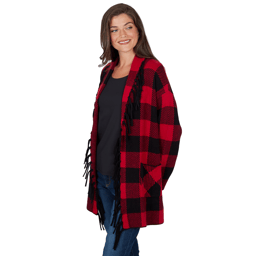 Womens Ruby Rd. Mysterious Romance Buffalo Plaid Cardigan