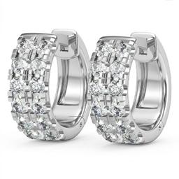 Sterling Silver Lab Grown Diamond Hoop Earrings