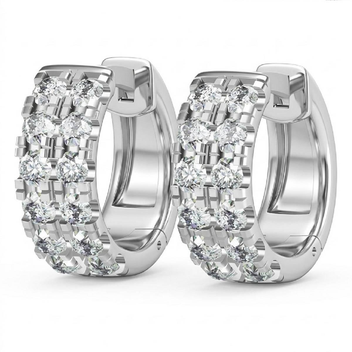 Sterling Silver Lab Grown Diamond Hoop Earrings