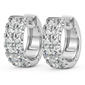 Sterling Silver Lab Grown Diamond Hoop Earrings - image 1