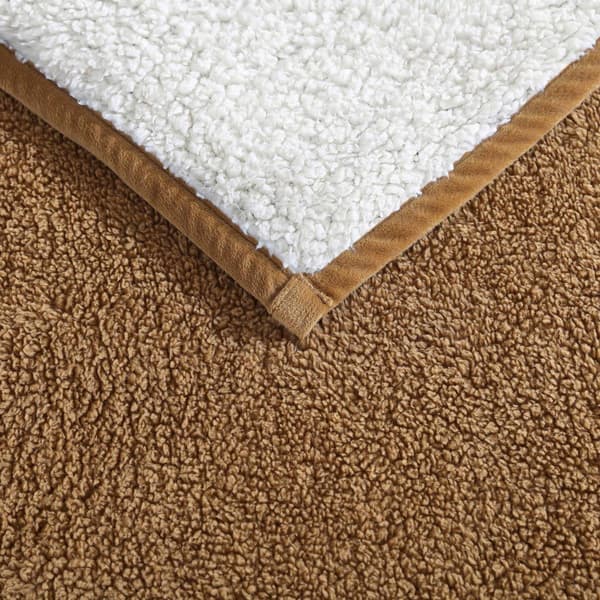 Eddie Bauer Solid Bi Colored Sherpa Throw