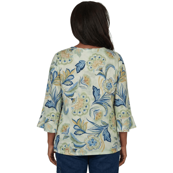 Womens Alfred Dunner Indigo Girls Bold Meadow Floral Blouse