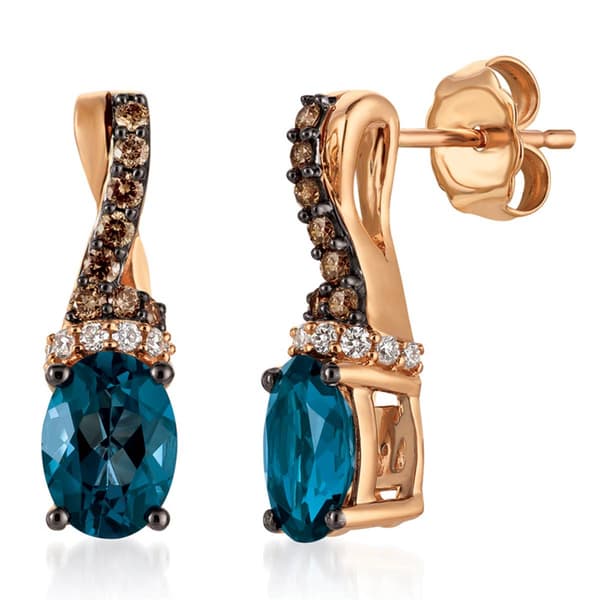 Le Vian Chocolatier(R) Deep Sea Blue Topaz(tm) Diamond Earrings - image 