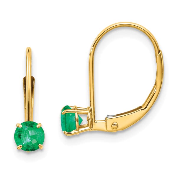 Gemstone Classics&#40;tm&#41; 14kt. Gold Emerald Drop Earrings - image 