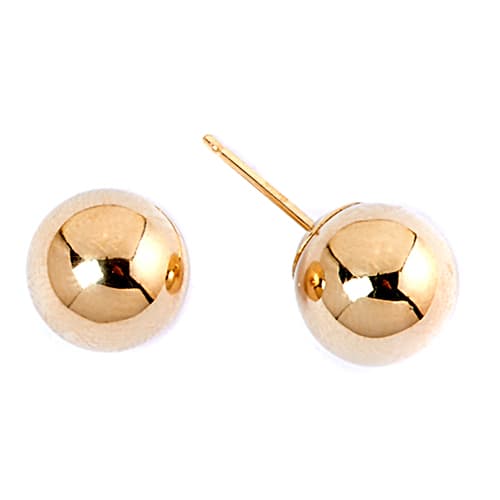 Candela Gold 14kt. 8mm Ball Earrings - image 