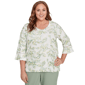 Plus Size Alfred Dunner Santa Fe Embroidered Floral Vines Cotton Top - image 1