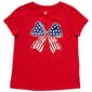 Girls (7-16) BTween(R) Short Sleeve Patriotic Bow Graphic Tee - image 1