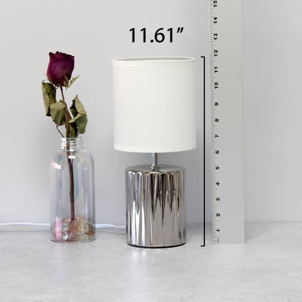 Simple Designs 11.6in. Contemporary Metallic Capsule Table Lamp