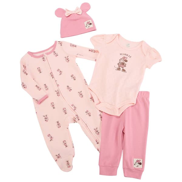 Baby Girl &#40;NB-9M&#41; Disney&#40;R&#41; Baby 4pc. Minnie Sleeper w/ Hat Set - image 