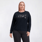 Plus Size Rio & Rian Long Sleeve Sequin Love Sweater - image 1