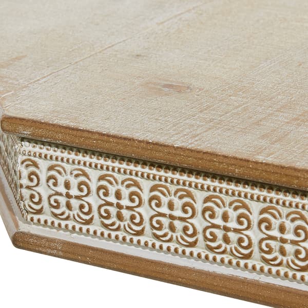 9th & Pike&#174; Octagon Wood Carved Table
