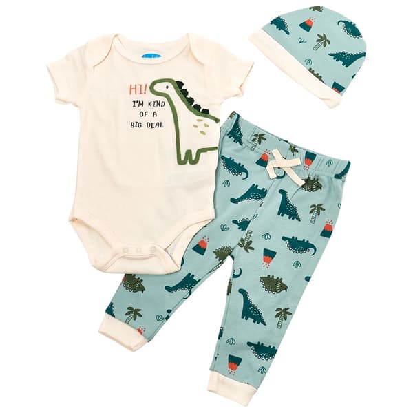 Baby Boy (NB-9M) Rene Rofe(R) 3pc. Dino Pants Set w/Hat - image 