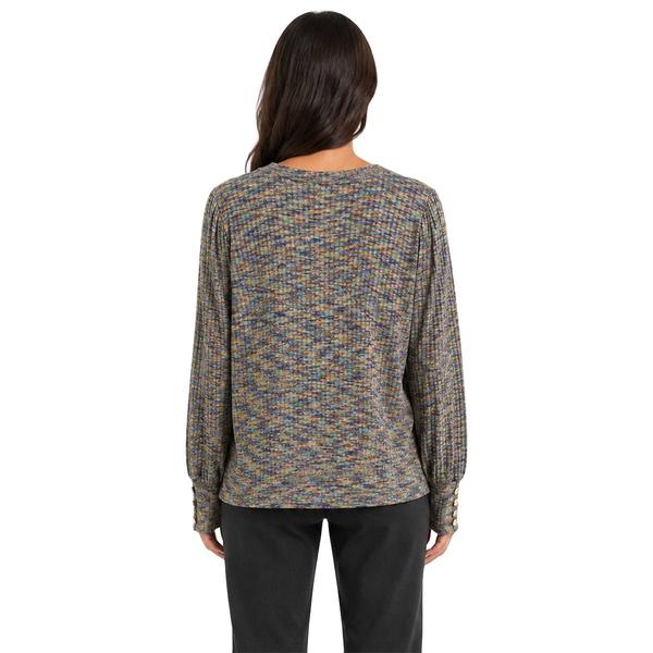 Womens Zac & Rachel Long Sleeve Button Detail Rib Knit Sweater