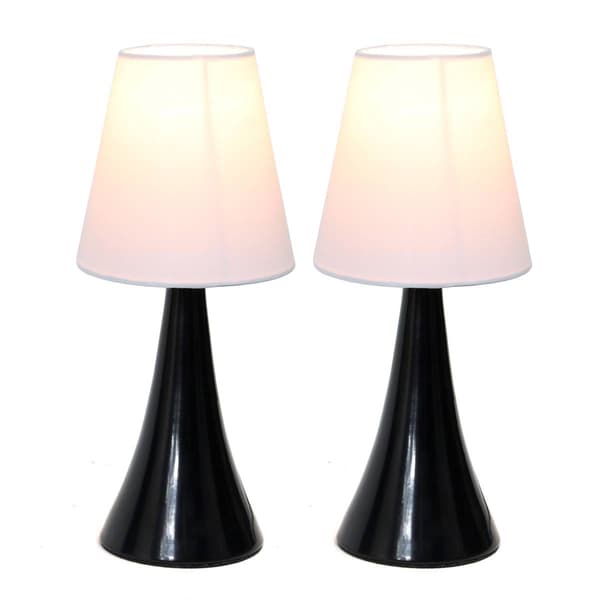 Simple Designs Valencia Mini Touch Table Lamp w/Shades - Set of 2