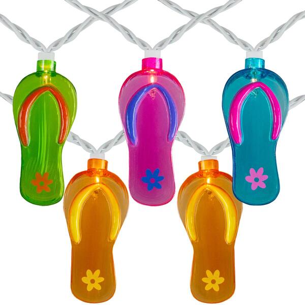 Northlight Seasonal 10ct. Summer Flip Flop Novelty String Lights - image 