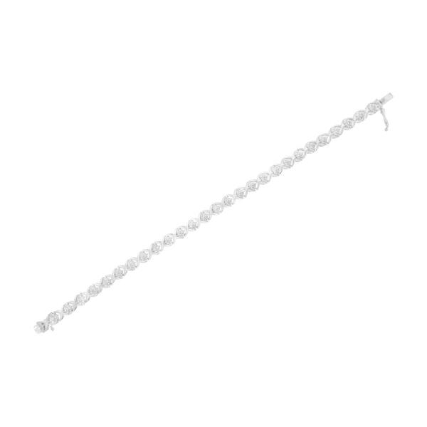 Haus of Brilliance Diamond Accent Floral & "X" Link Bracelet