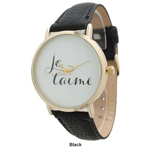 Womens Olivia Pratt Je T&#8217;aime Leather Strap Watch - 13444