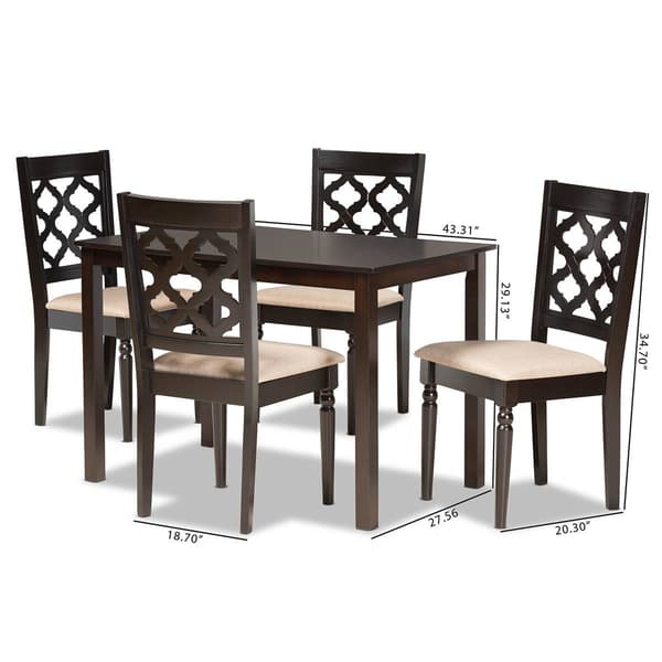 Baxton Studio Ramiro Sand/Dark Brown Wood 5pc. Dining Set