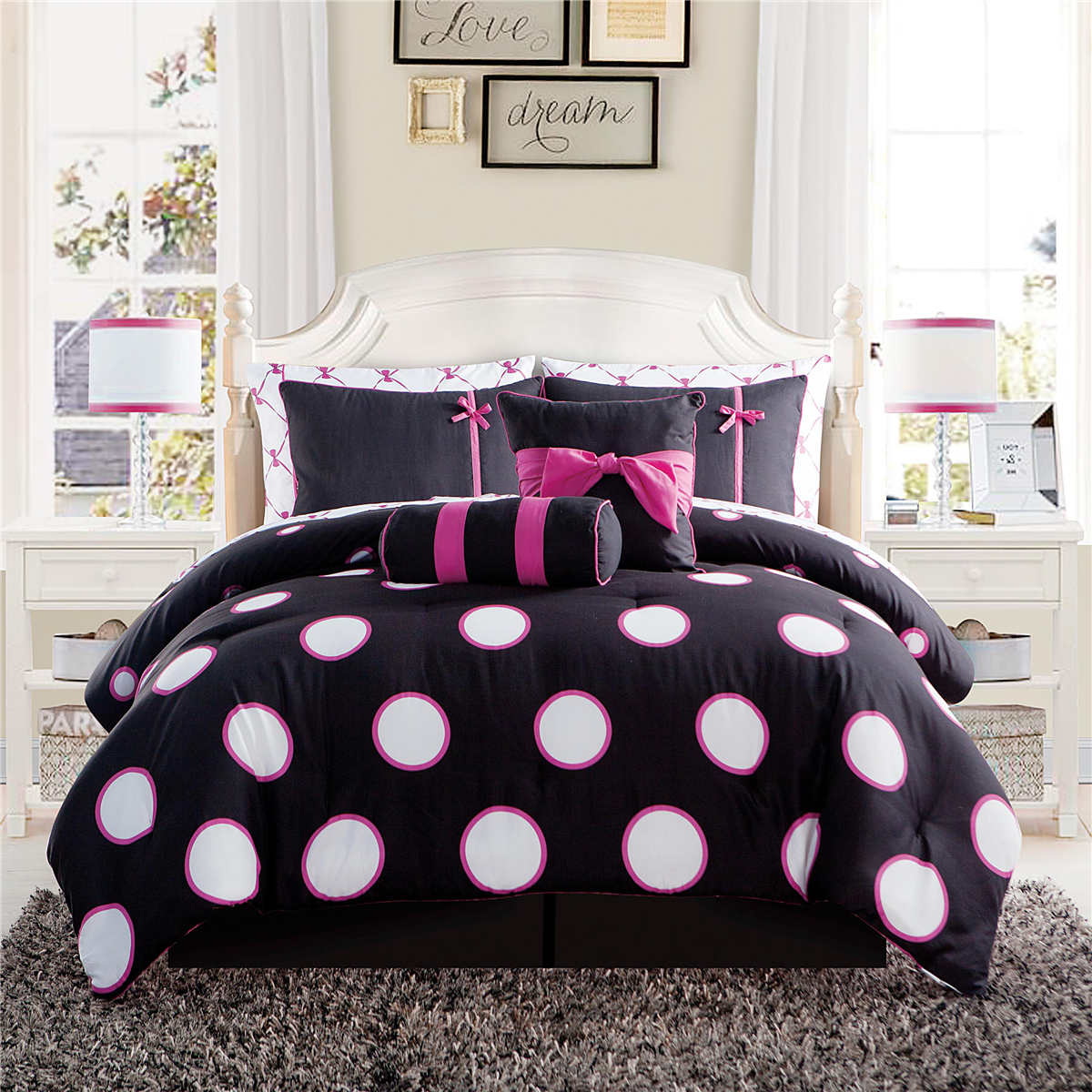 VCNY Home Sophie Polka Dot Bed-in-a-Bag Comforter Set