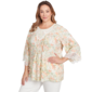 Plus Size Ruby Rd. Tropical Oasis Floral Lace Watercolor Blouse - image 3