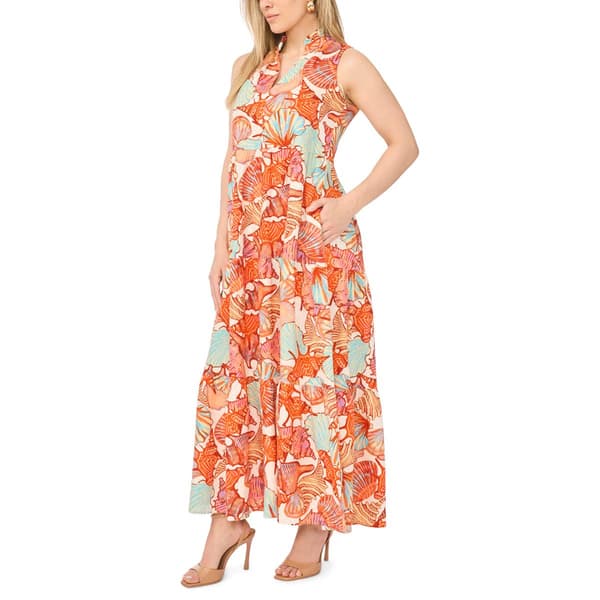 Petite MSK Sleeveless Tiered Coastal Maxi Dress