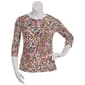 Petite Emily Daniels 3/4 Sleeve Abstract Jacquard Tunic Tee - image 2