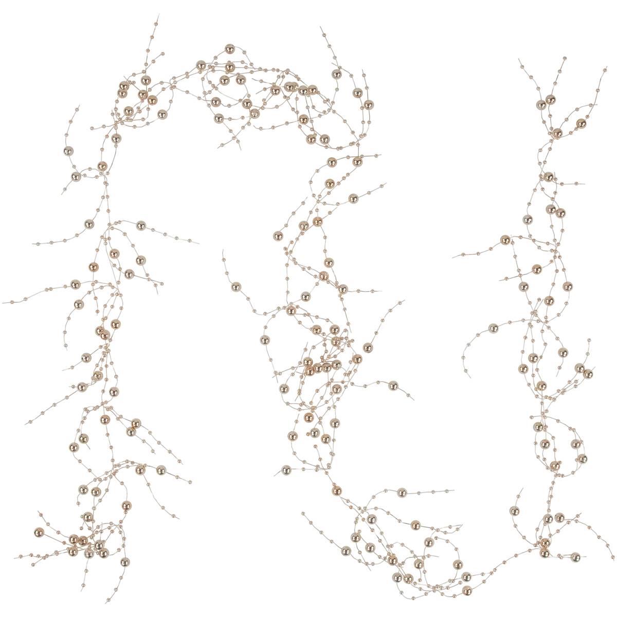 Northlight Seasonal Metallic Rose Gold Beaded Christmas Garland