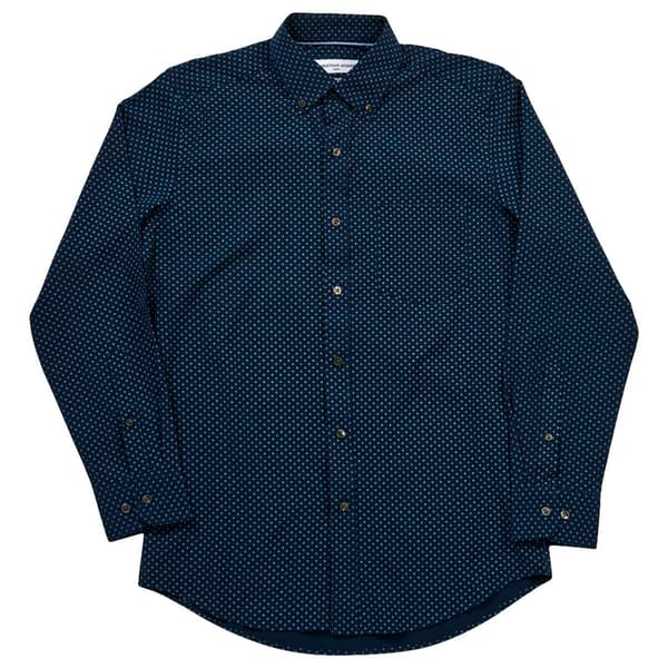 Mens Christian Aujard Fitted Dress Shirt - Navy/White - image 