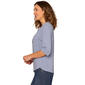 Womens Democracy Elbow Roll Cuff Sleeve 1/4 Button Blouse - image 3