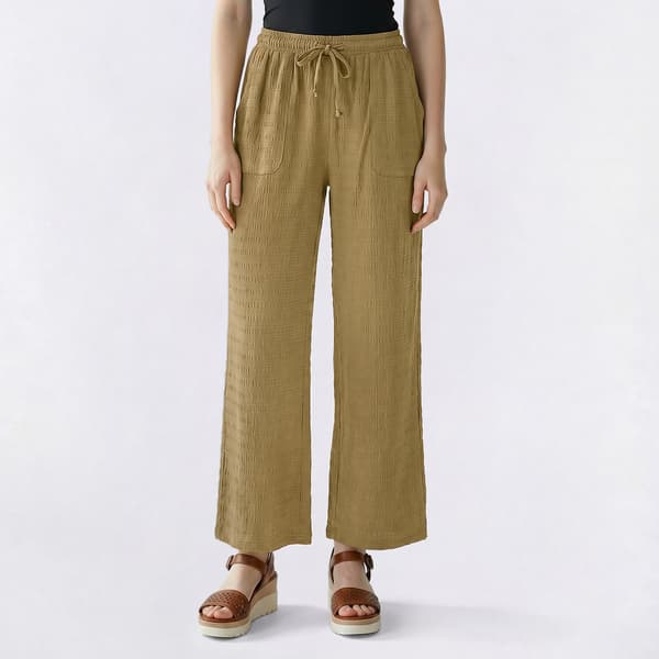Juniors Derek Heart Crinkle Knit Mid Rise Palazzo Pants