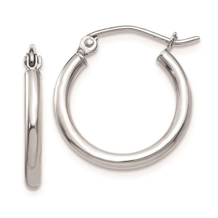 Gold Classics(tm) 10kt. White Gold 13mm Tube Hoop Earrings