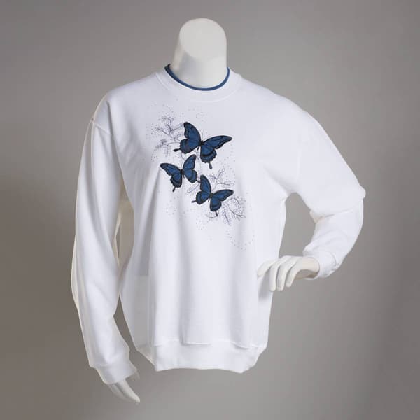 Womens Top Stitch by Morning Sun Butterfly Foliage Sweatshirt - image 