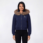 Juniors No Comment Flannel Lined Fur Hood Teddy Bear Zip Up - image 1