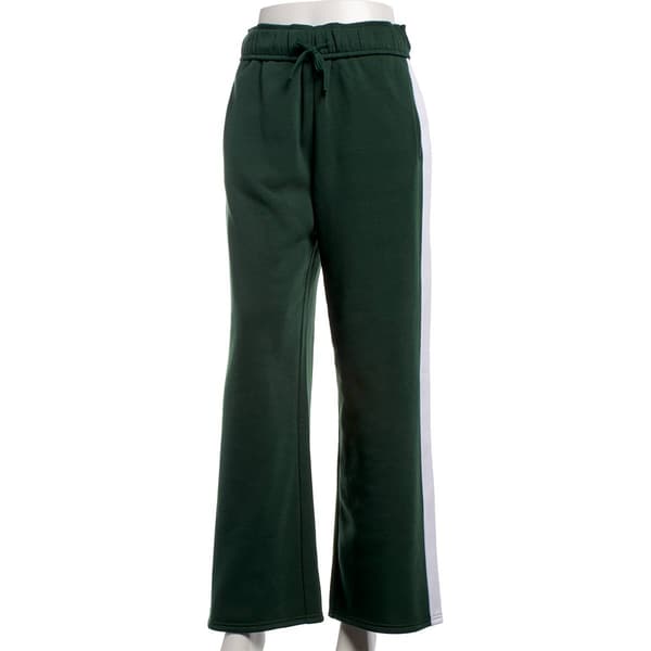 Juniors Derek Heart Side Stripe Fold Over Waist Wide Sweatpants