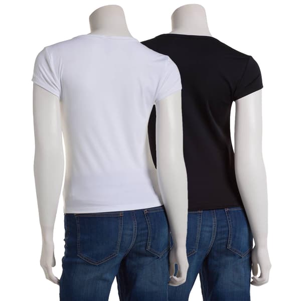 Juniors Urban Rebel 2pk. Nylon Jersey Scoop Neck Cap Sleeve Tees