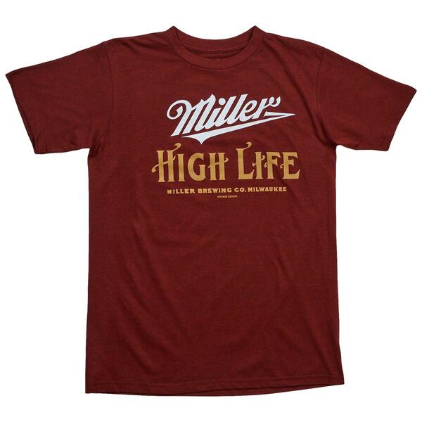 Mens Tee Luv Short Sleeve Miller High Life Graphic Tee - image 