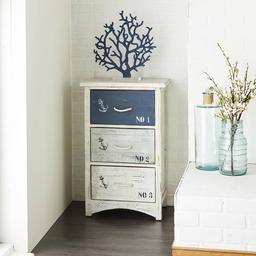9th & Pike® Coastal Blue Wooden Chest