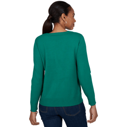 Petite Ruby Rd. Happy Holidays Mistletoe & Martinis Sweater
