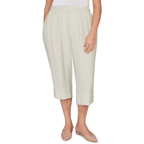 Plus Size Alfred Dunner Vintage Charm Pull On Capris - image 