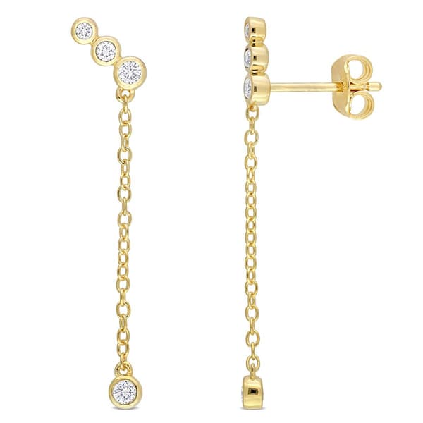 Gold Plated 1/5ctw Lab Grown Diamond Earrings