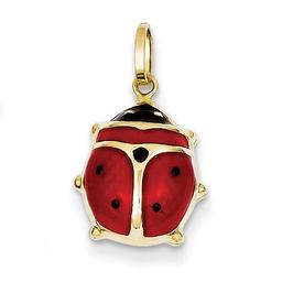 Gold Classics(tm) 14kt. Enameled Ladybug Charm- Gold