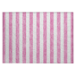 HomeRoots Pink & White Striped Non Skid Indoor Outdoor Accent Rug - image 2