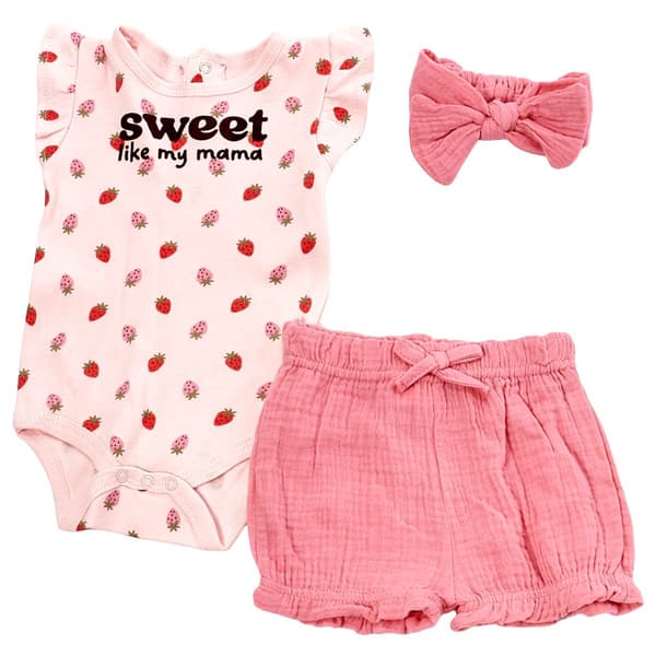 Baby Girl (NB-9M) Rene Rofe(R) Sweet Like Mama Bodysuit Set - Pink - image 